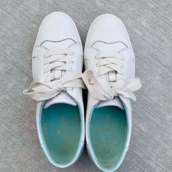 Kate Spade white and teal sneaker